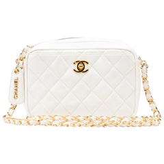 Chanel Camera Bag White Caviar 24k GHW Vintage