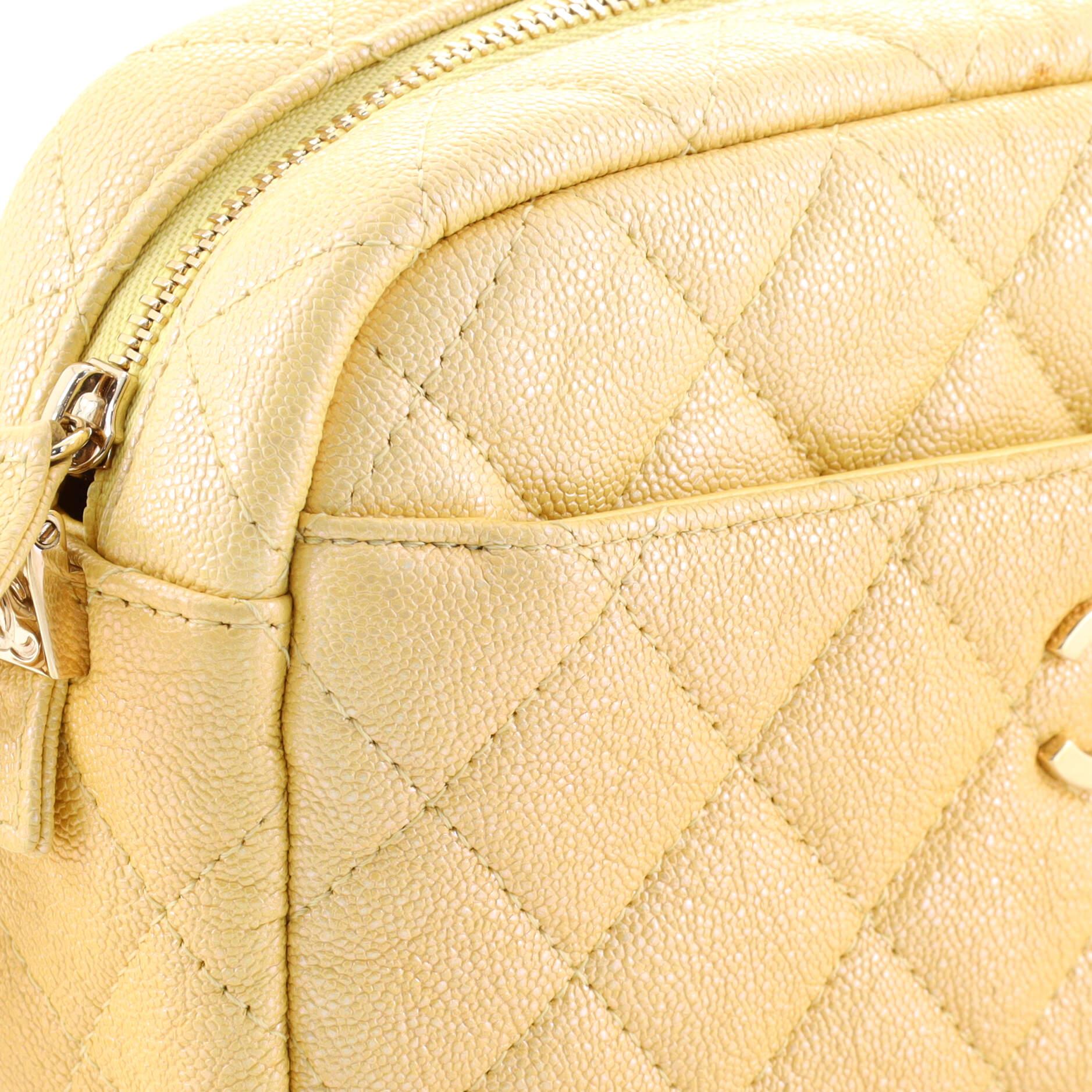Chanel Camera Case Bag Quilted Iridescent Caviar Mini In Good Condition In NY, NY