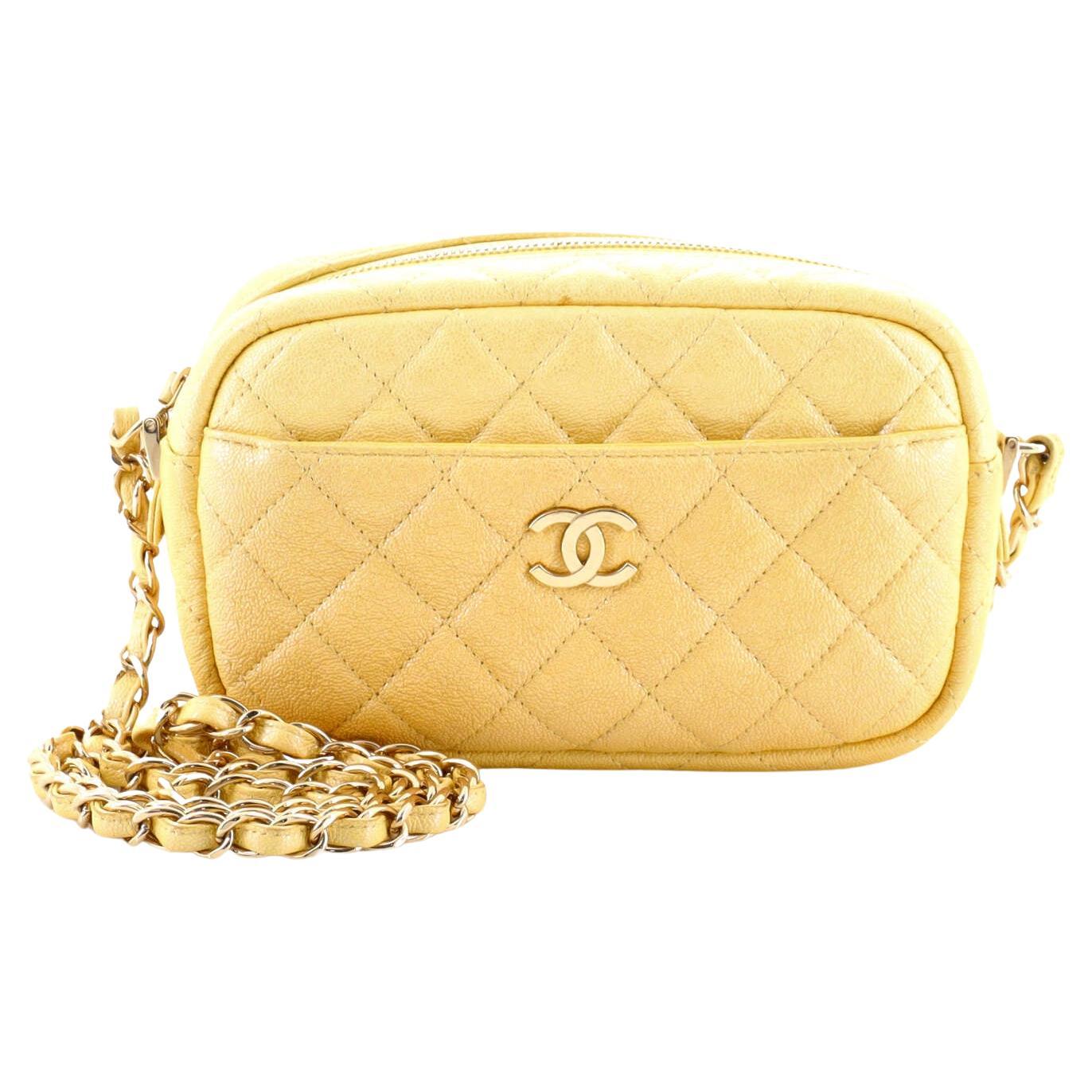 Chanel Camera Case Bag Quilted Iridescent Caviar Mini
