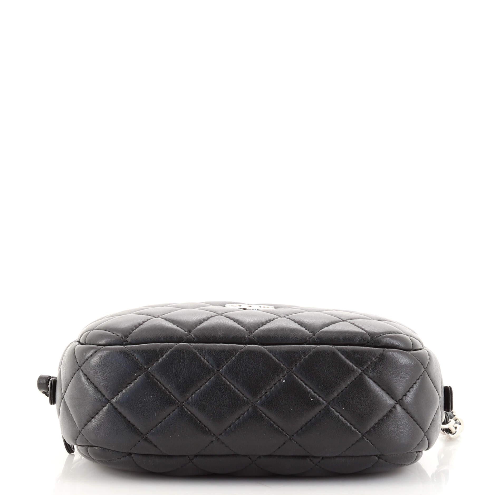 Black Chanel Camera Case Bag Quilted Lambskin Mini