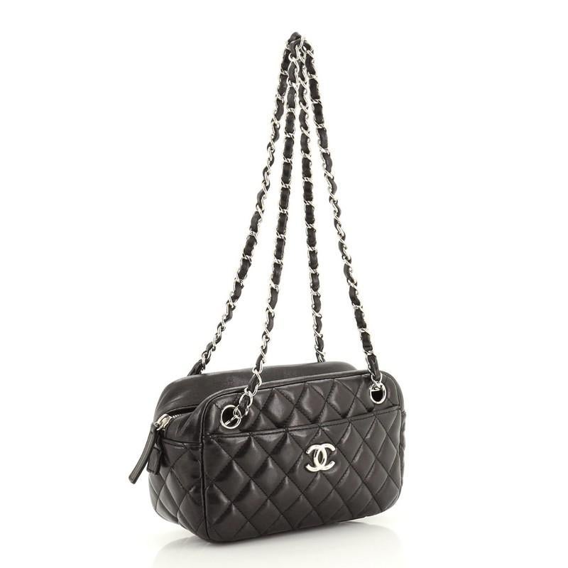 Black Chanel Camera Case Bag Quilted Lambskin Small