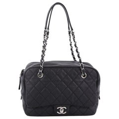Chanel Camera Case Flap Bag Quilted Caviar Medium