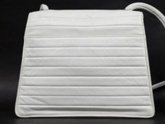 Chanel Camera Cc Rare Quilted Flap 216299 White Leather Shoulder Bag