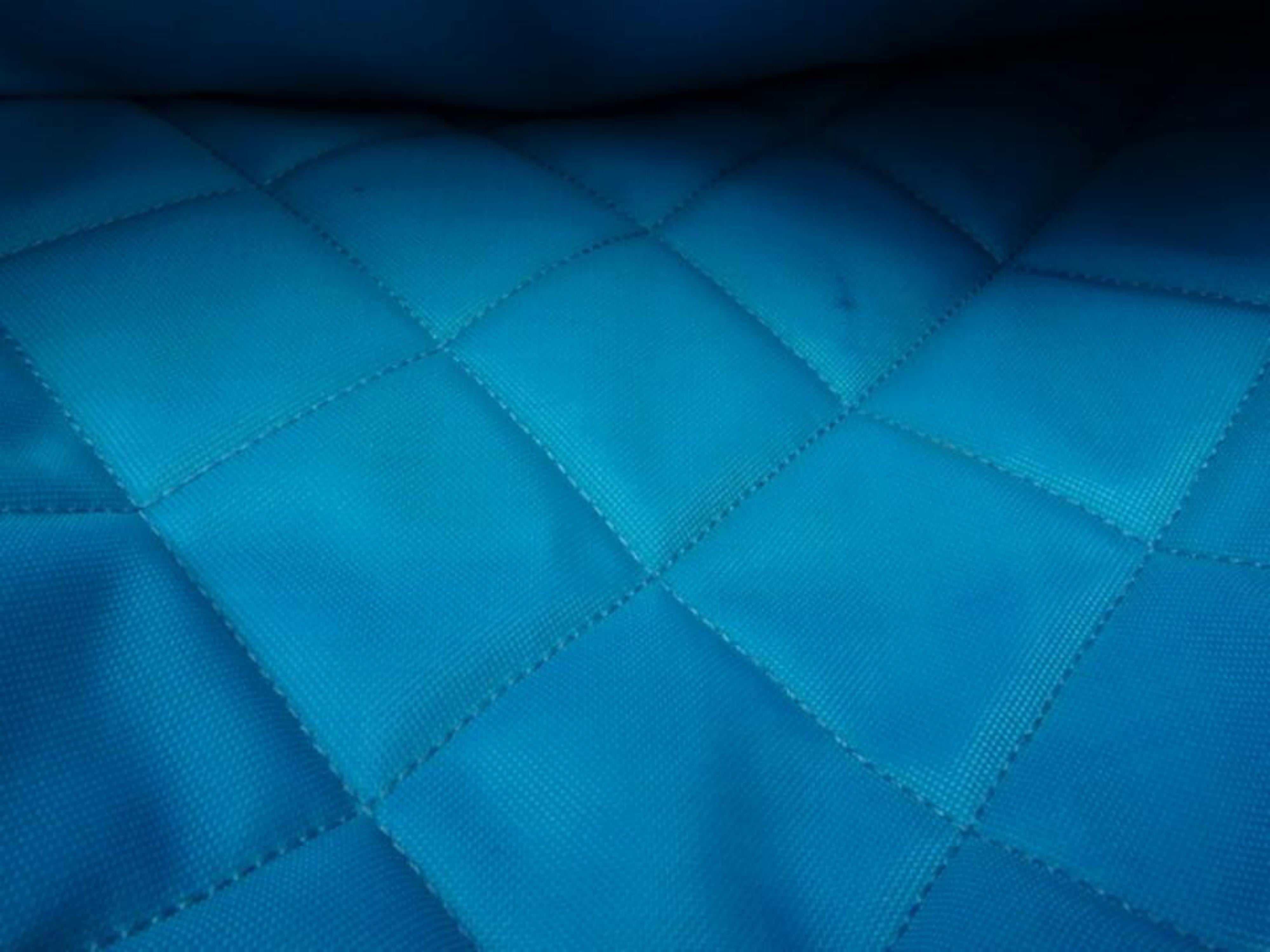 Chanel Camera Chain 215233 Neon Blue Quilted Canvas Shoulder Bag For Sale 7