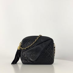 CHANEL Camera Chain Black Lambskin Leather Handbag 1989–1991
