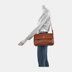 Chanel Camera Crossbody Bag Large Tan Brown Caviar Leather Gold Hardware 1994-19