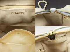 Chanel Camera Quilted Tassel 227783 Greenish Blue Lizard Shoulder Bag