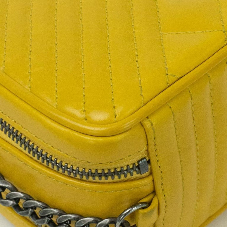 CHANEL Camera Shoulder bag in Yellow Leather For Sale at 1stDibs