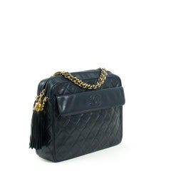 CHANEL, Camera Vintage in blue leather