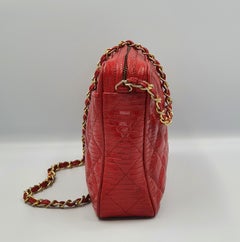 CHANEL, Camera Vintage in red exotic leather