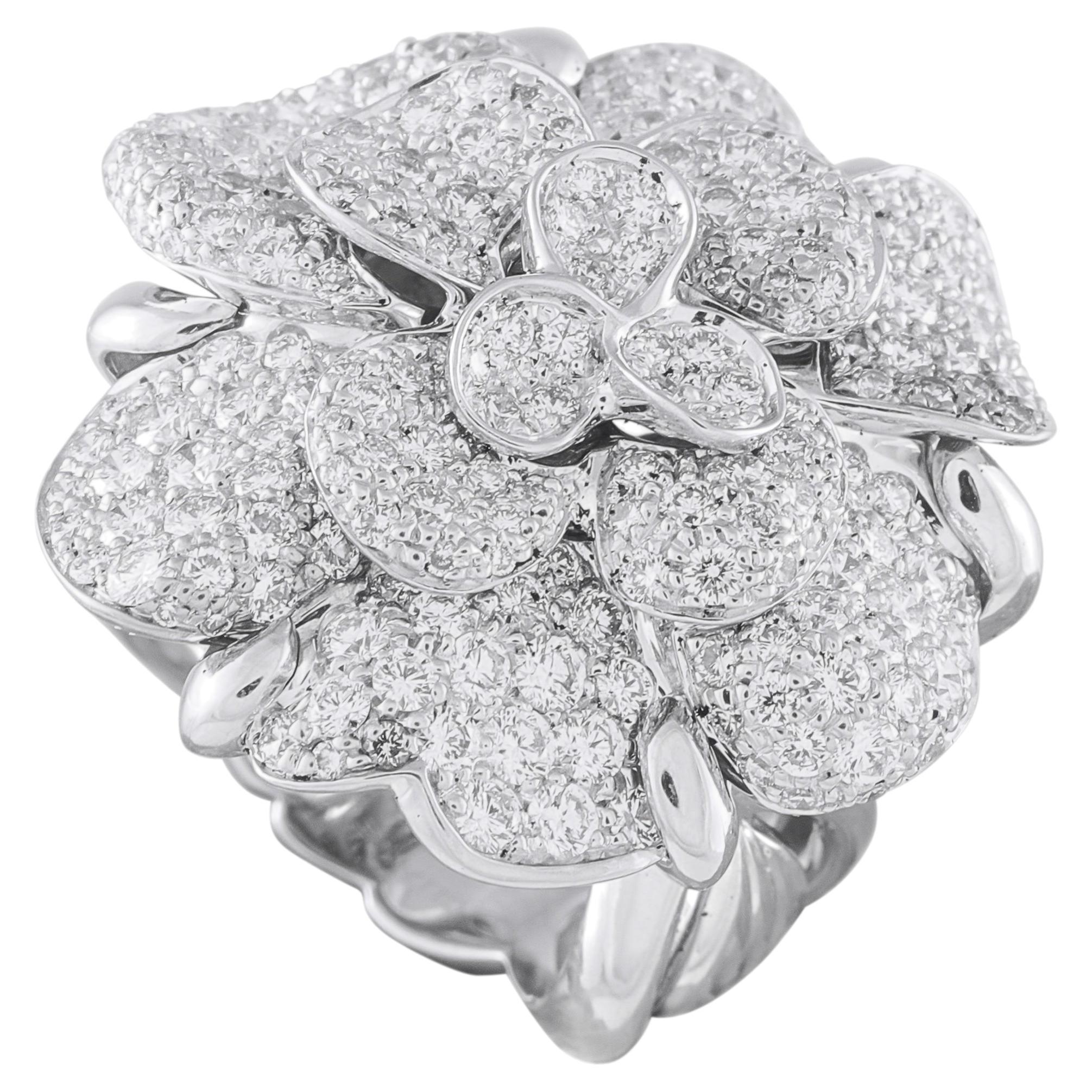 Chanel Camlia 18K White Gold 3.45ct Diamond Ring CH16-060326