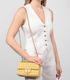 Chanel 2019 Canary Yellow Tweed 224 2.55 Reissue Double Flap Bag