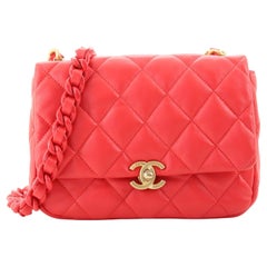 Chanel Lacquered Metal CC Flap Bag Quilted Lambskin Small 