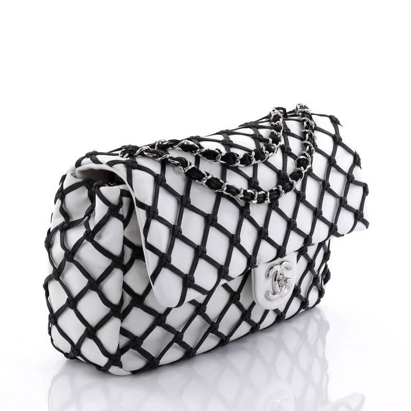 Gray Chanel Canebiers Flap Bag Calfskin Jumbo