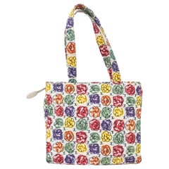 Chanel Canvas-Tasche mit mehrfarbigen Blumen bedruckt, 1997 / 1999