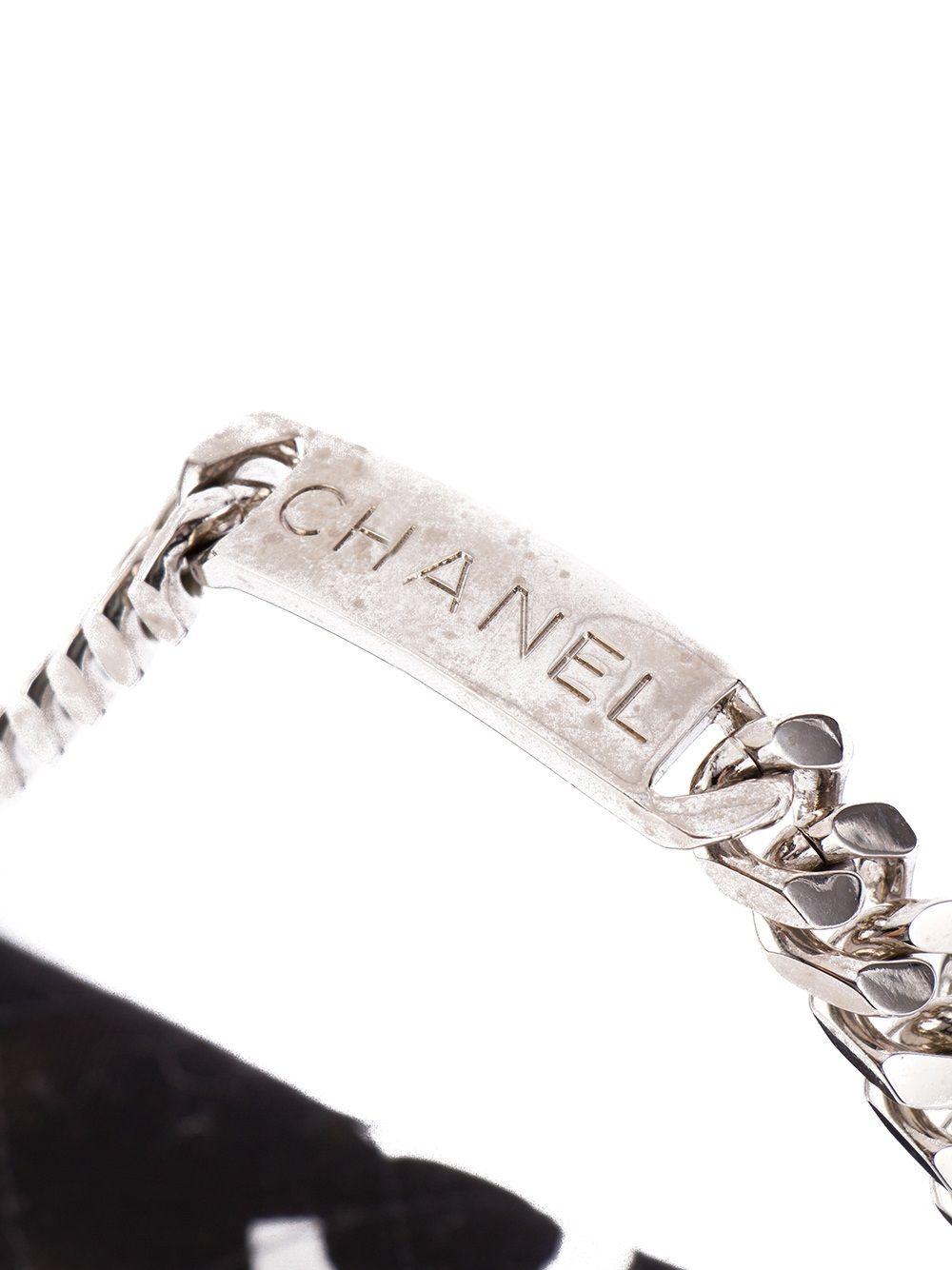 Chanel Canvas Black White Classic Flap Name Plate Chain Shoulder Clutch For Sale 9