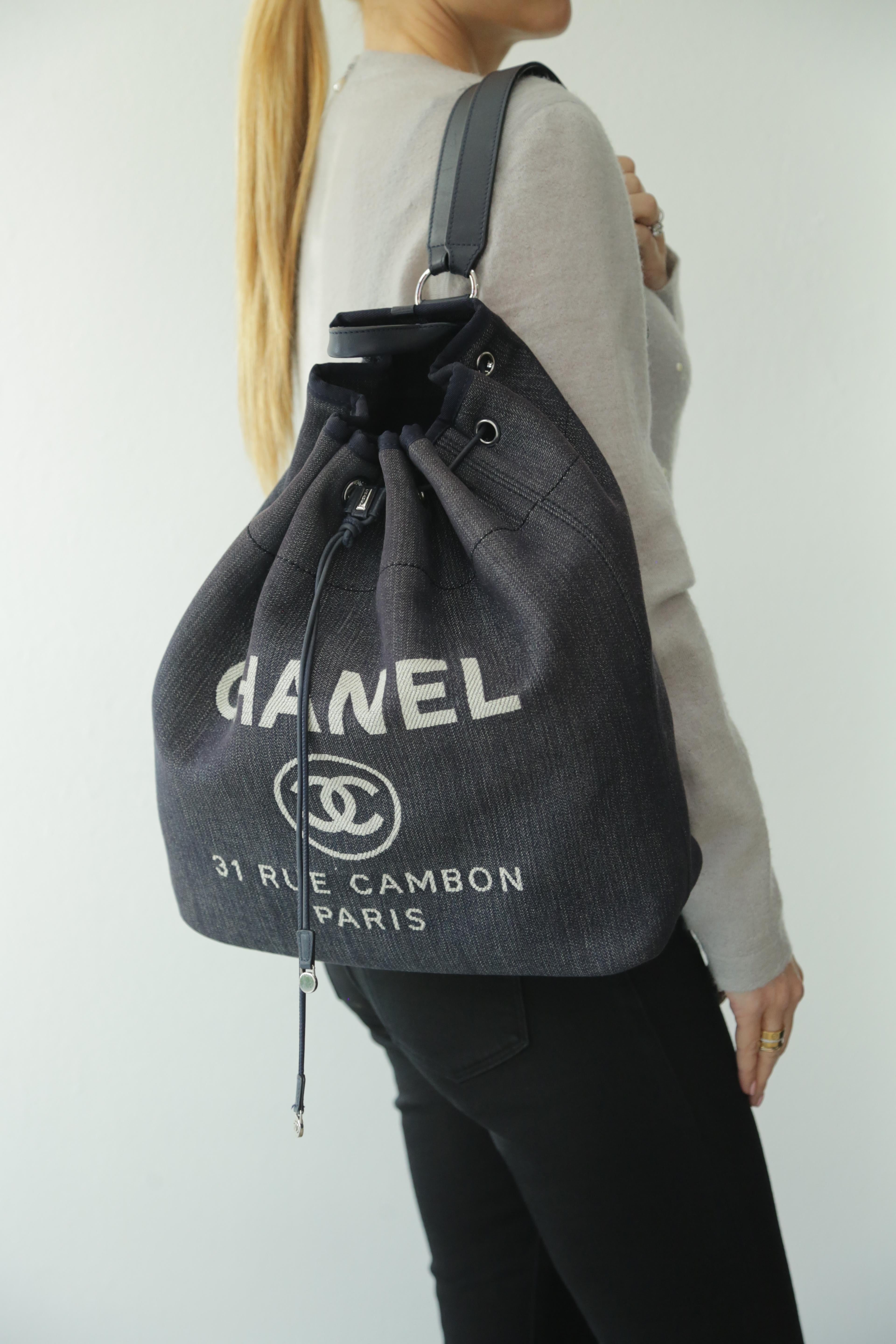 chanel canvas backpack