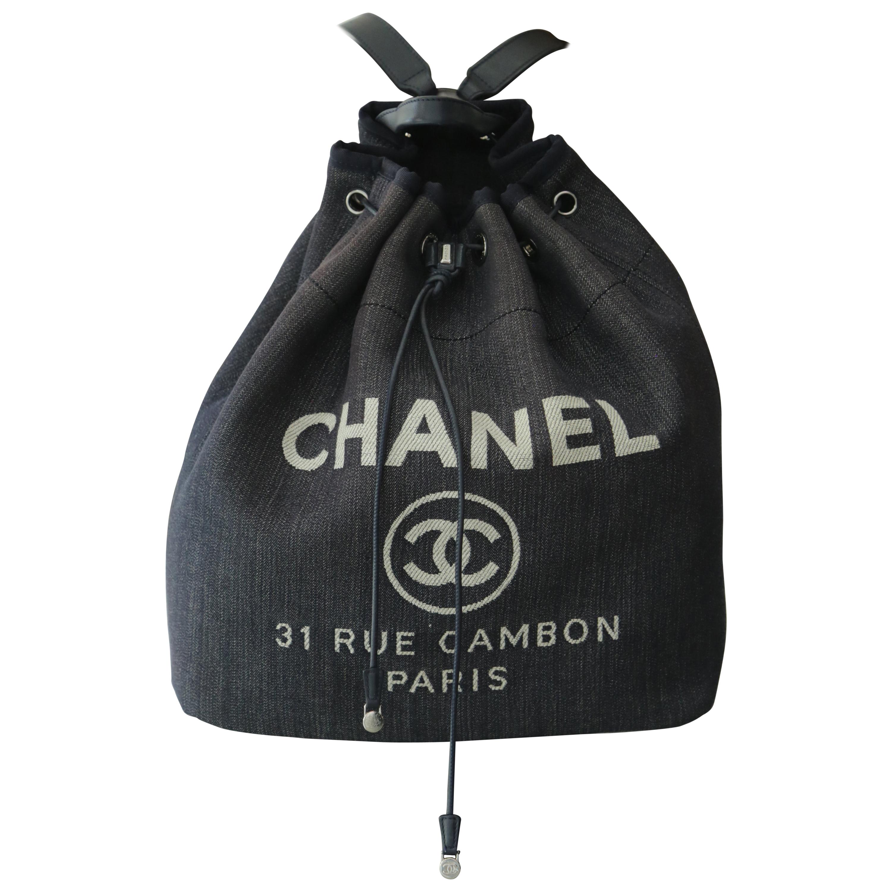 CHANEL Canvas Large Deauville Backpack Denim Blue For Sale at 1stDibs |  chanel canvas backpack, chanel deauville backpack, chanel denim backpack