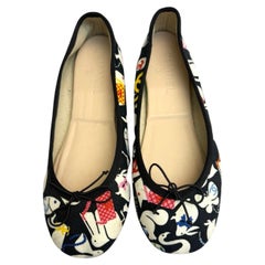 Chanel canvas multi animals prints flats
