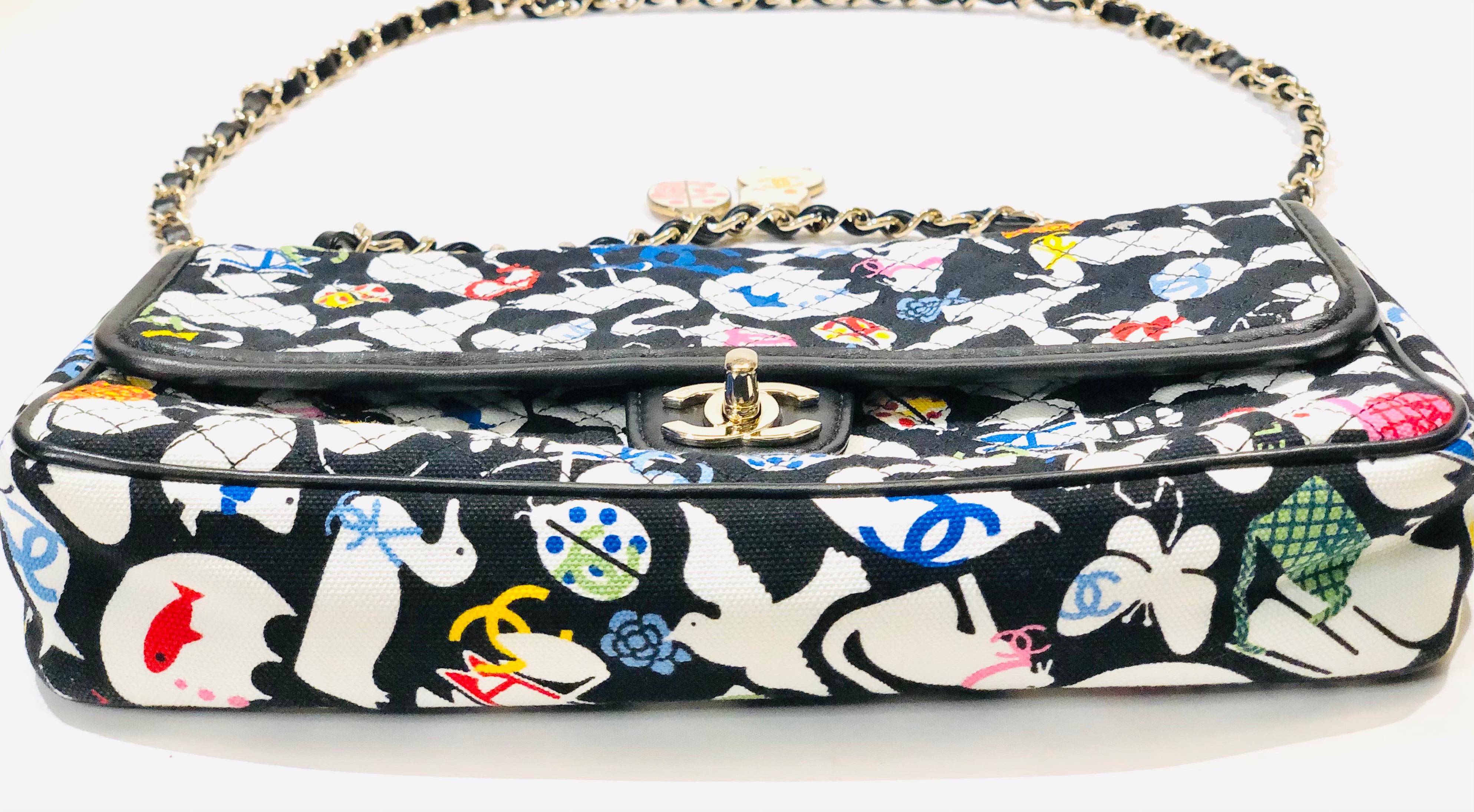 Chanel Printed Canvas Shoulder Bag  1