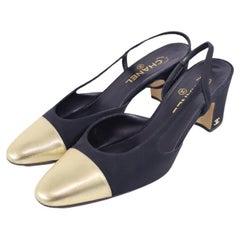 Chanel Cap Toe CC Classic Slingbacks Size EU 41