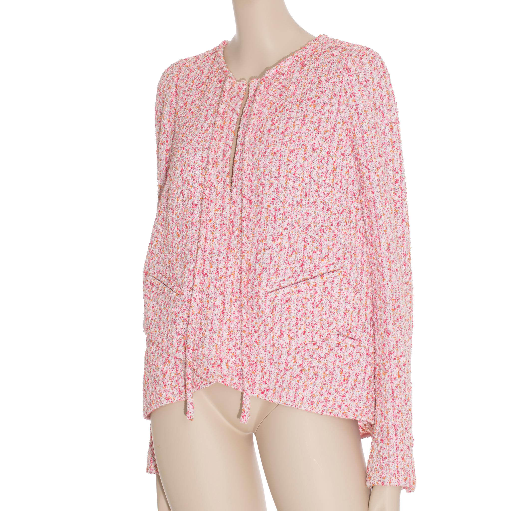 Beige Chanel Cape/Jacket Pink Tweed 40 FR For Sale