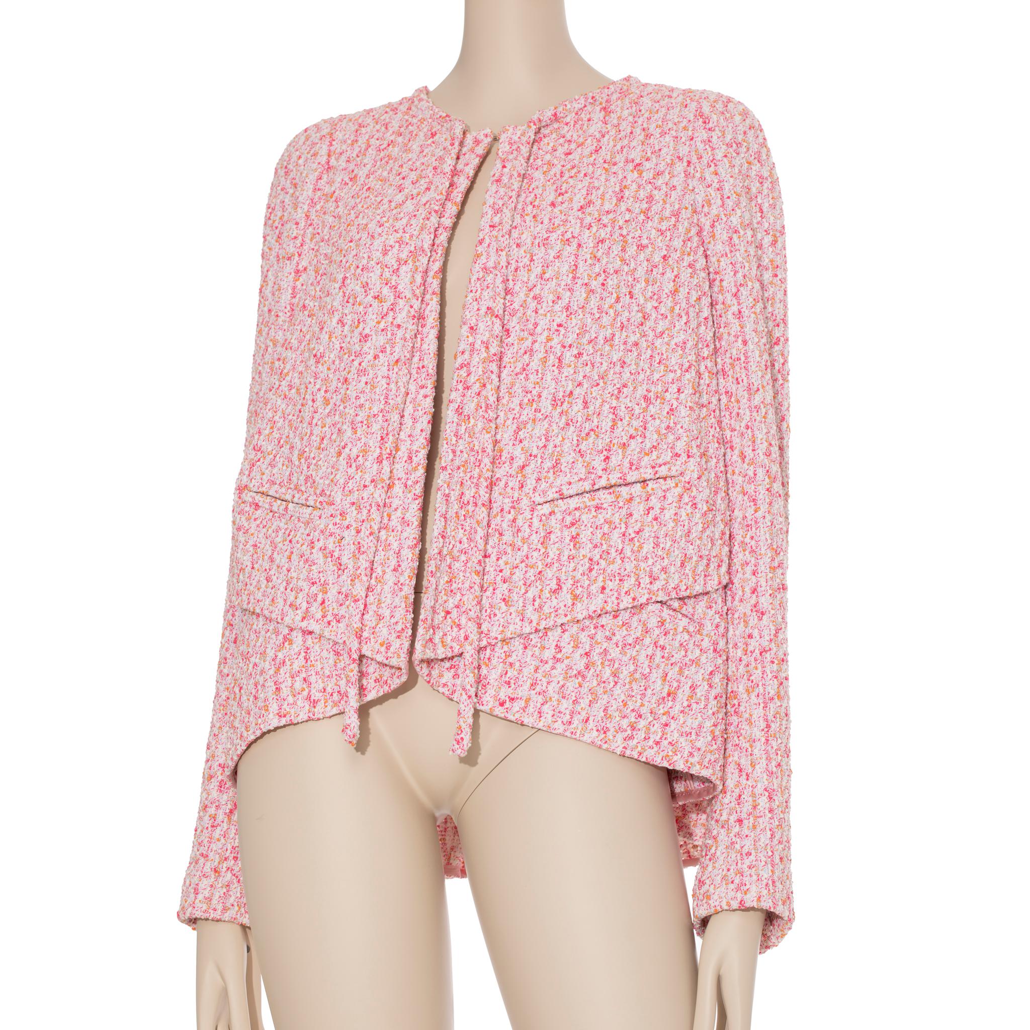 Chanel Cape/Jacket Pink Tweed 40 FR For Sale 3