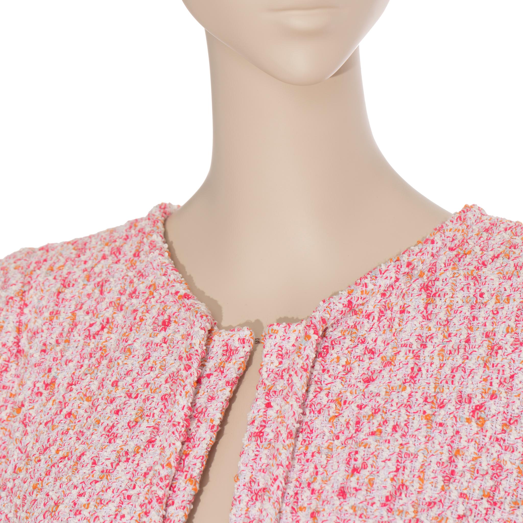 Chanel Cape/Jacket Pink Tweed 40 FR For Sale 4