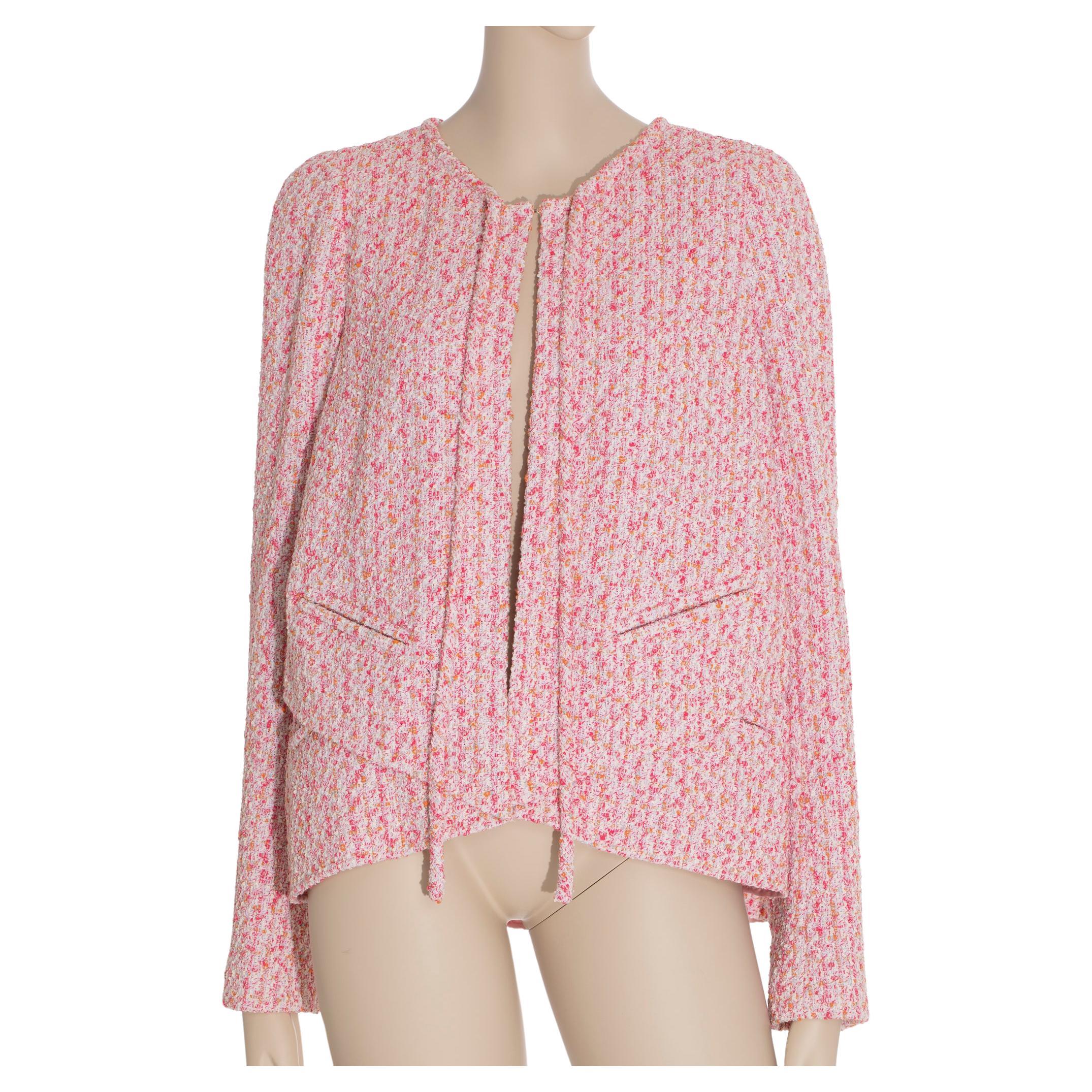 Chanel Umhang/Jacke aus rosa Tweed 40 FR im Angebot