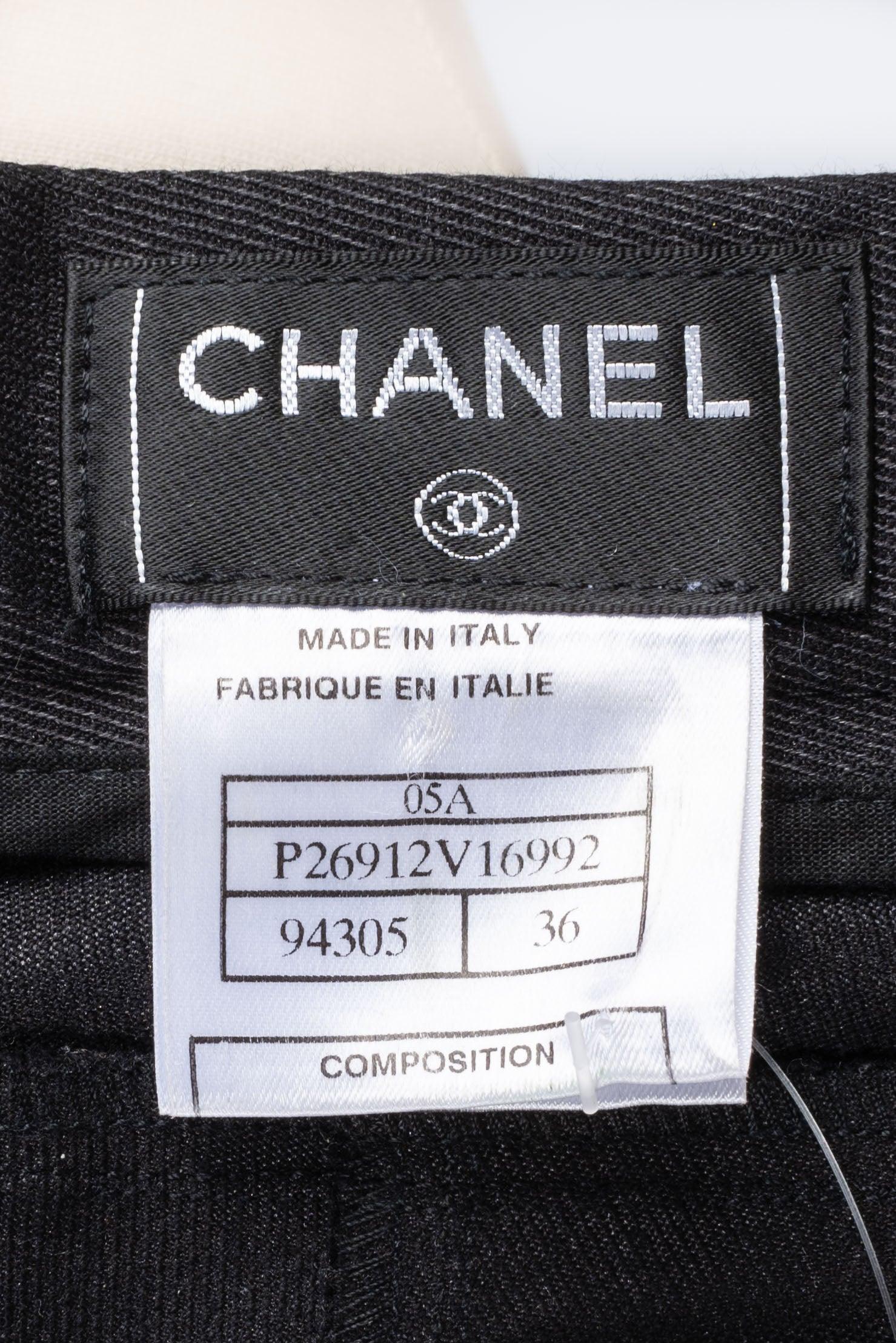 Chanel Capri-Hose aus Baumwolle und Seide, 2005 im Angebot 7