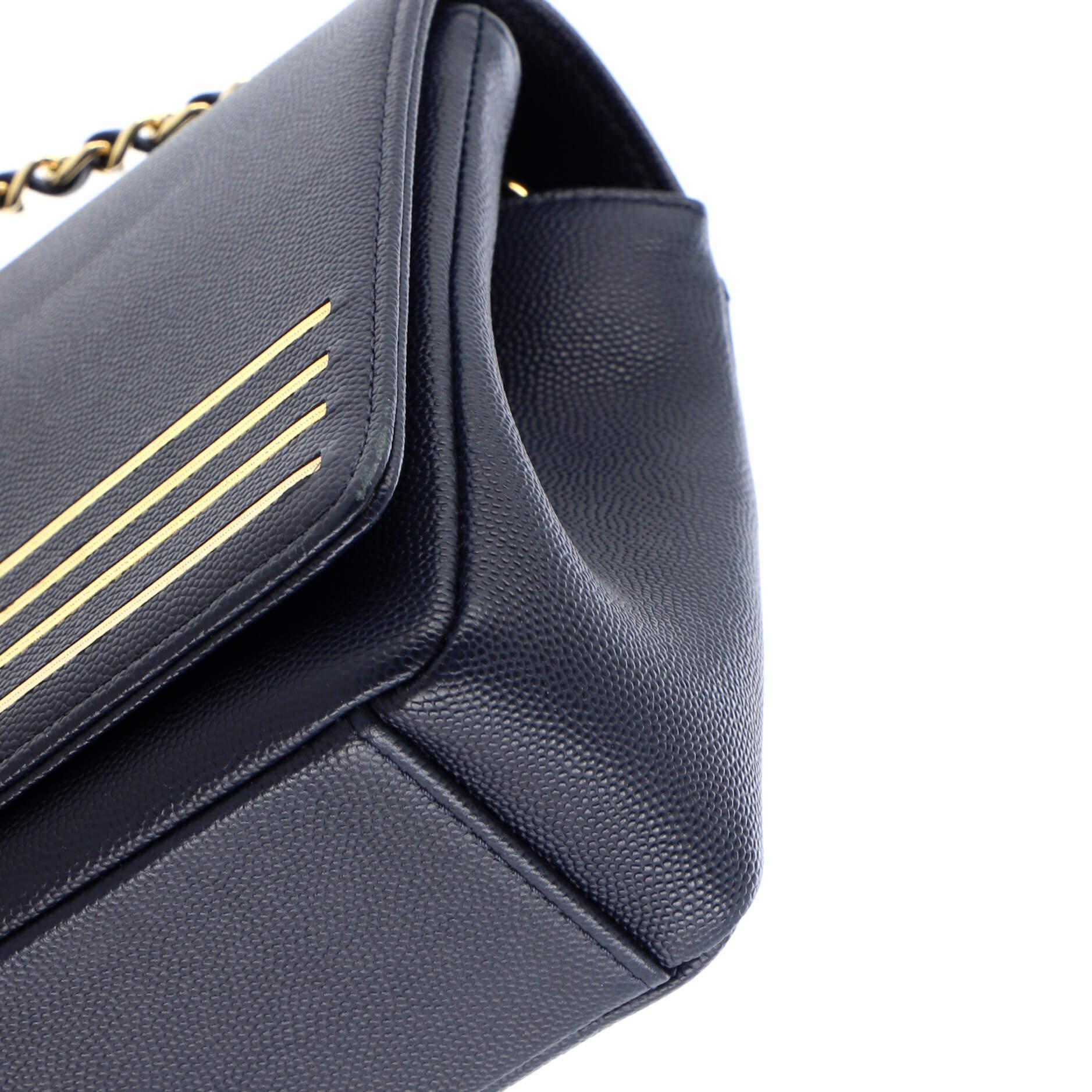 Chanel Captain Gold Flap Bag Embroidered Caviar Medium 3