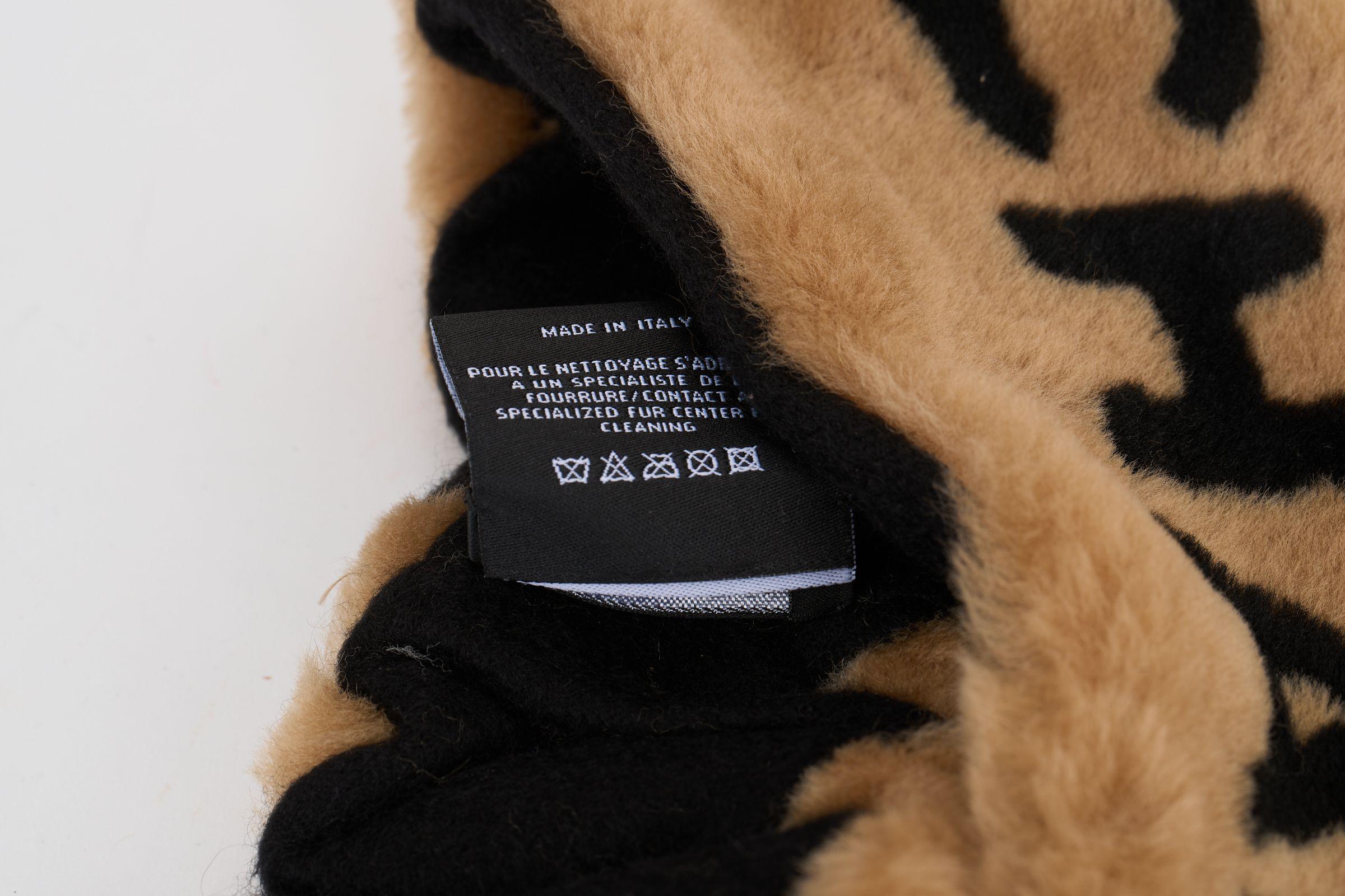 Women's Chanel Caramel Black Shearling Headband
