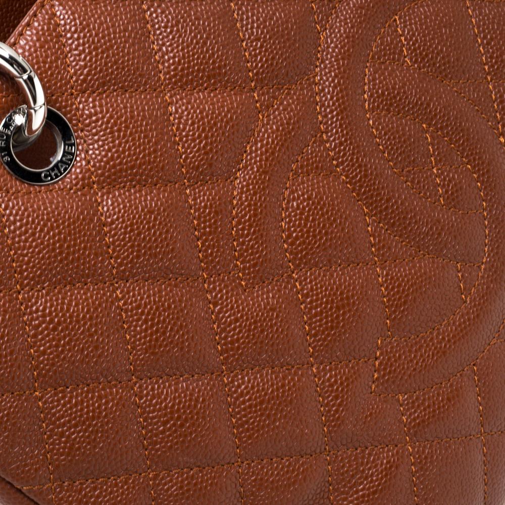Chanel Caramel Brown Quilted Caviar Leather Grand Shopper Tote 3