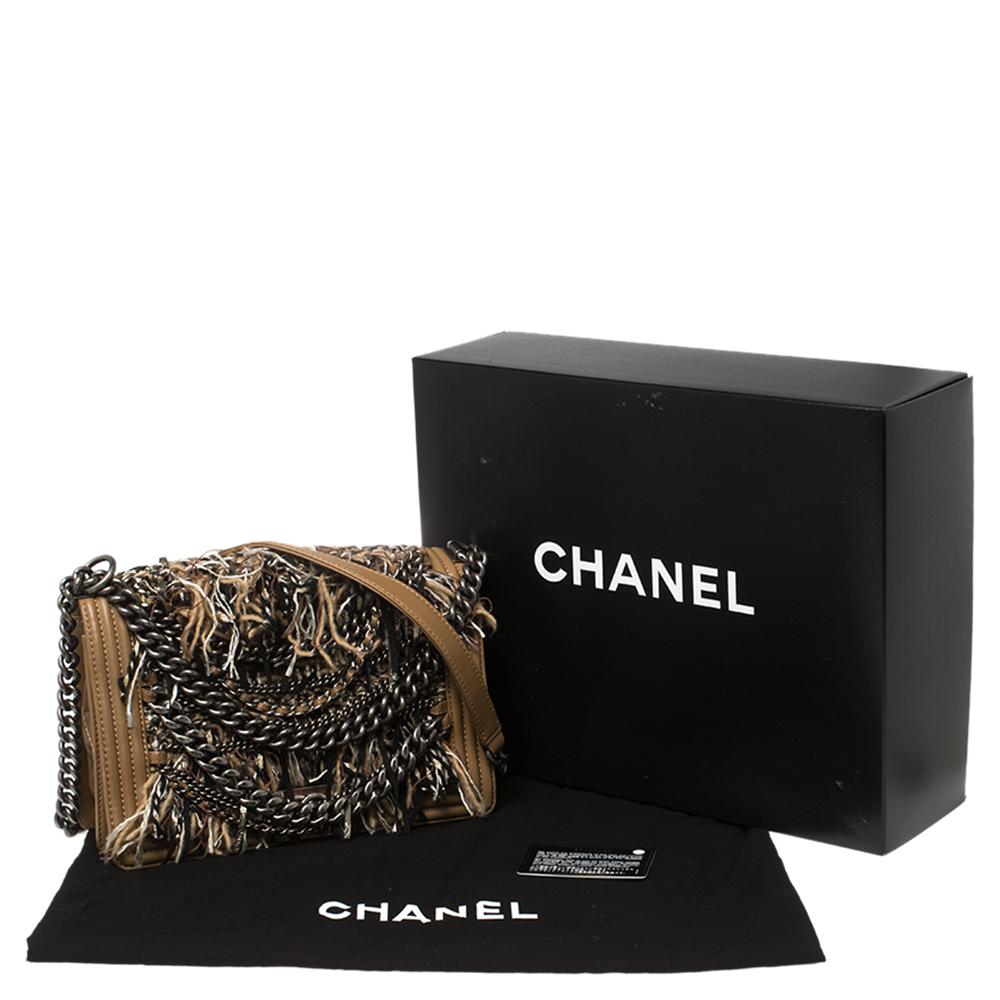 Chanel Caramel Brown Quilted Leather Chain and Fringed Boy Bag 4
