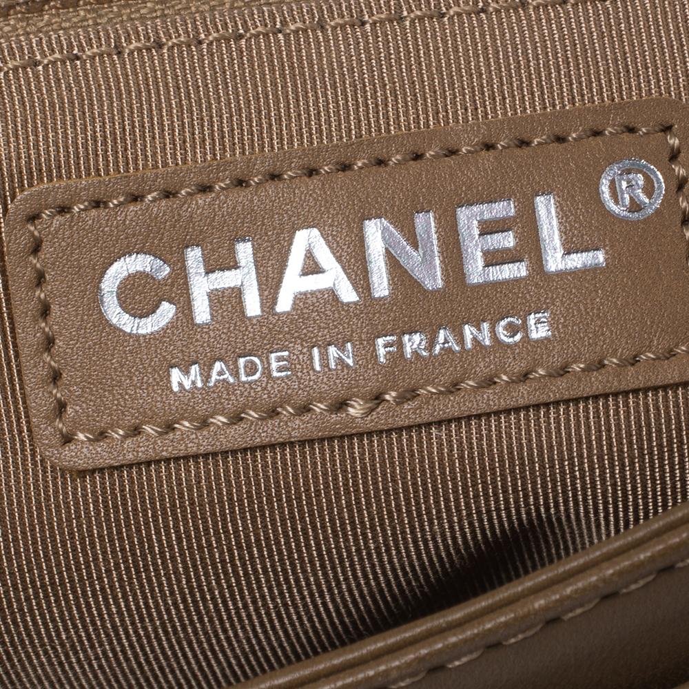 Black Chanel Caramel Brown Quilted Leather Chain and Fringed Boy Bag