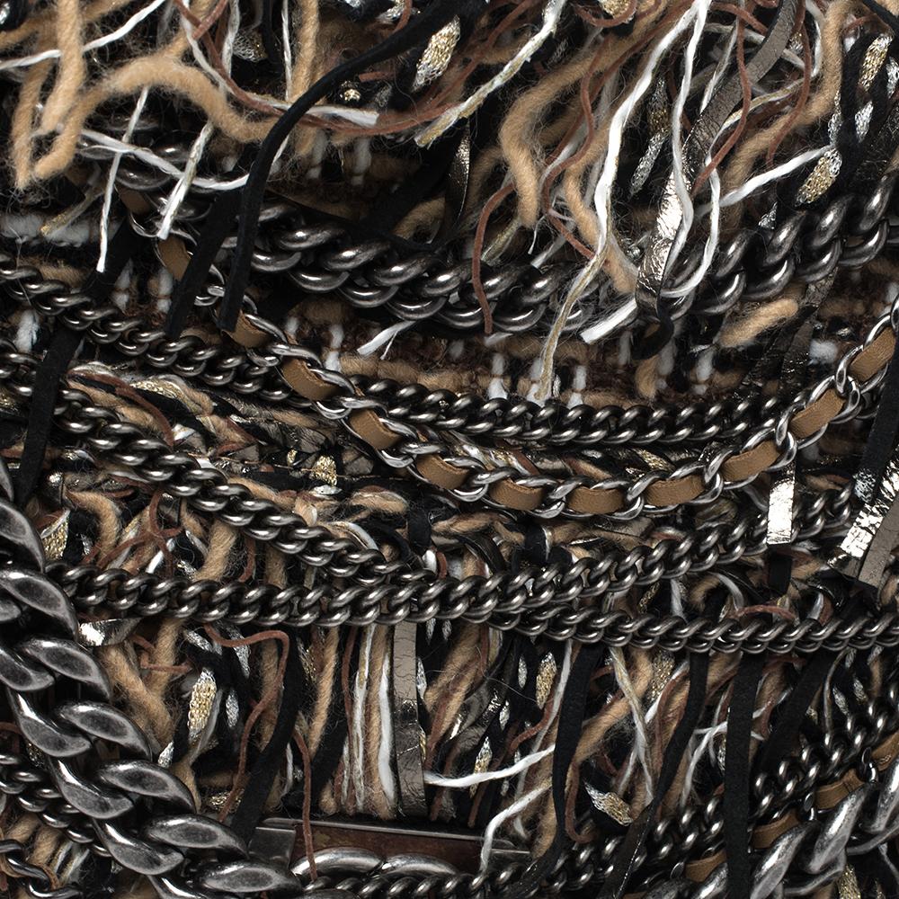 Chanel Caramel Brown Quilted Leather Chain and Fringed Boy Bag In Good Condition In Dubai, Al Qouz 2