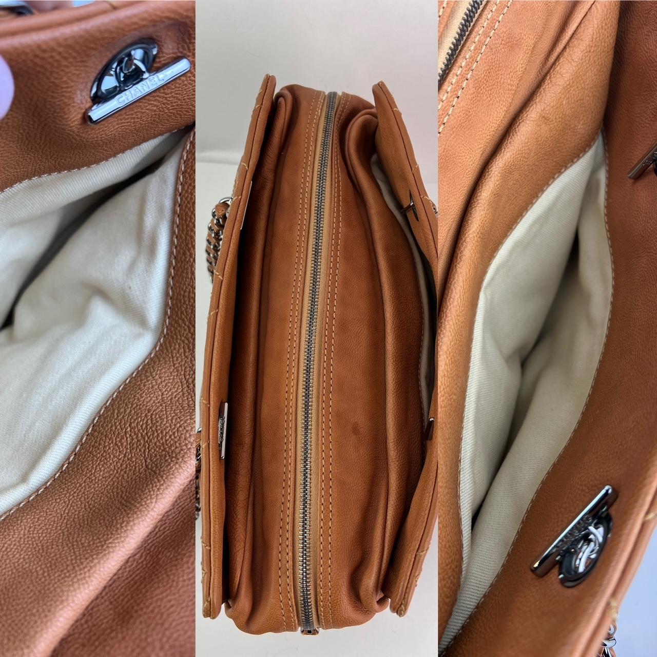 Brown Chanel Caramel Calfskin Large Diamond Stitch Tote Bag