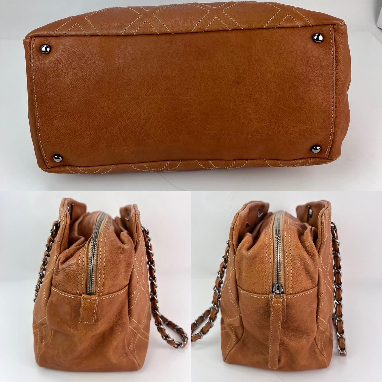 Chanel Caramel Calfskin Large Diamond Stitch Tote Bag In Good Condition In Freehold, NJ
