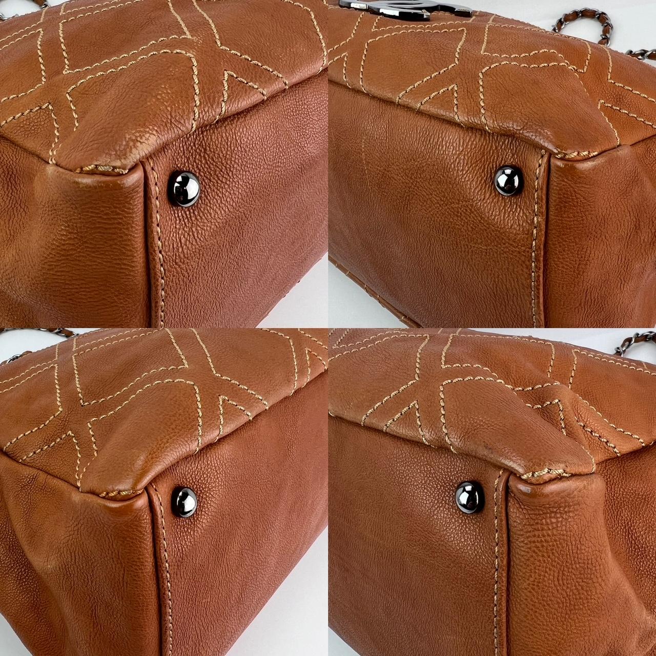 Women's Chanel Caramel Calfskin Large Diamond Stitch Tote Bag