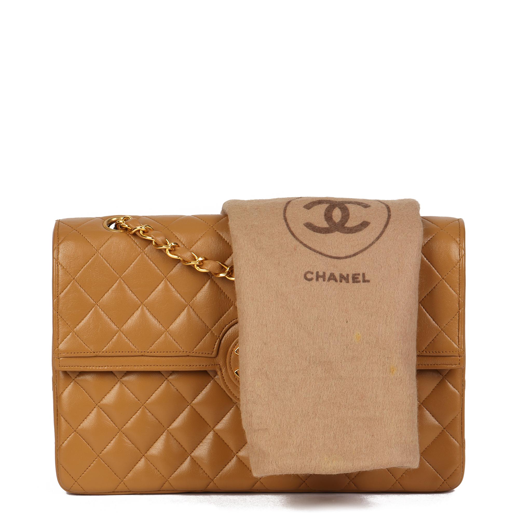CHANEL Caramel Quilted Lambskin Vintage Medium Classic Single Flap Bag 5