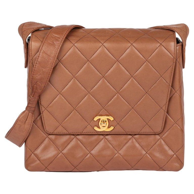 CHANEL Caramel Quilted Lambskin Vintage Small Classic Single Flap
