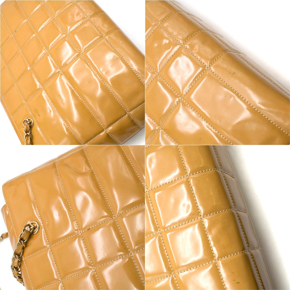 Chanel Caramel Quilted Patent Leather Shoulder Bag 2