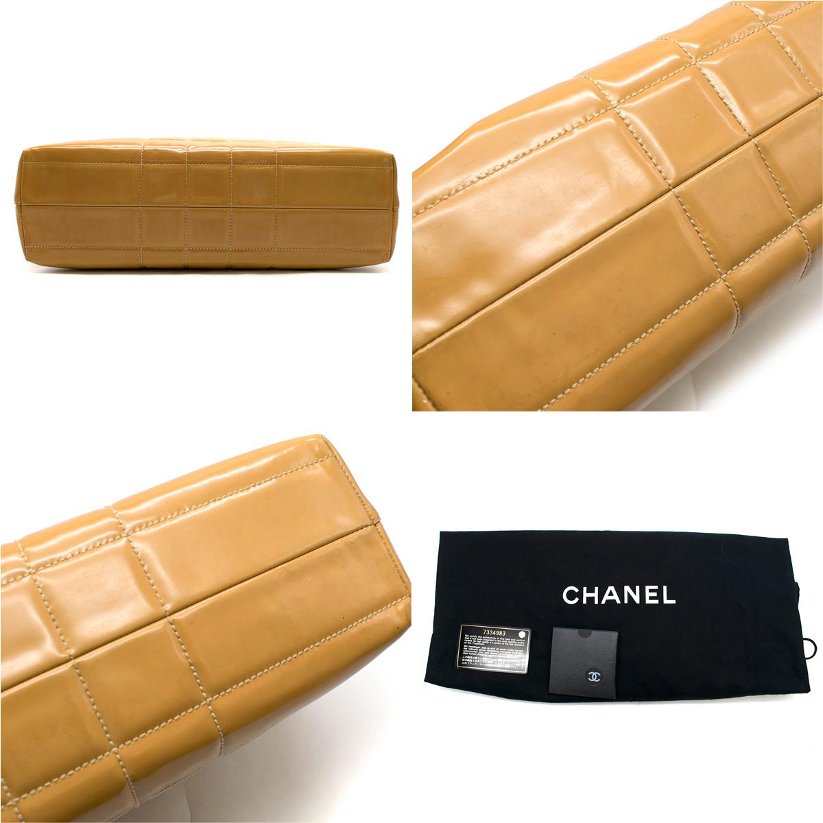 Chanel Caramel Quilted Patent Leather Shoulder Bag 4