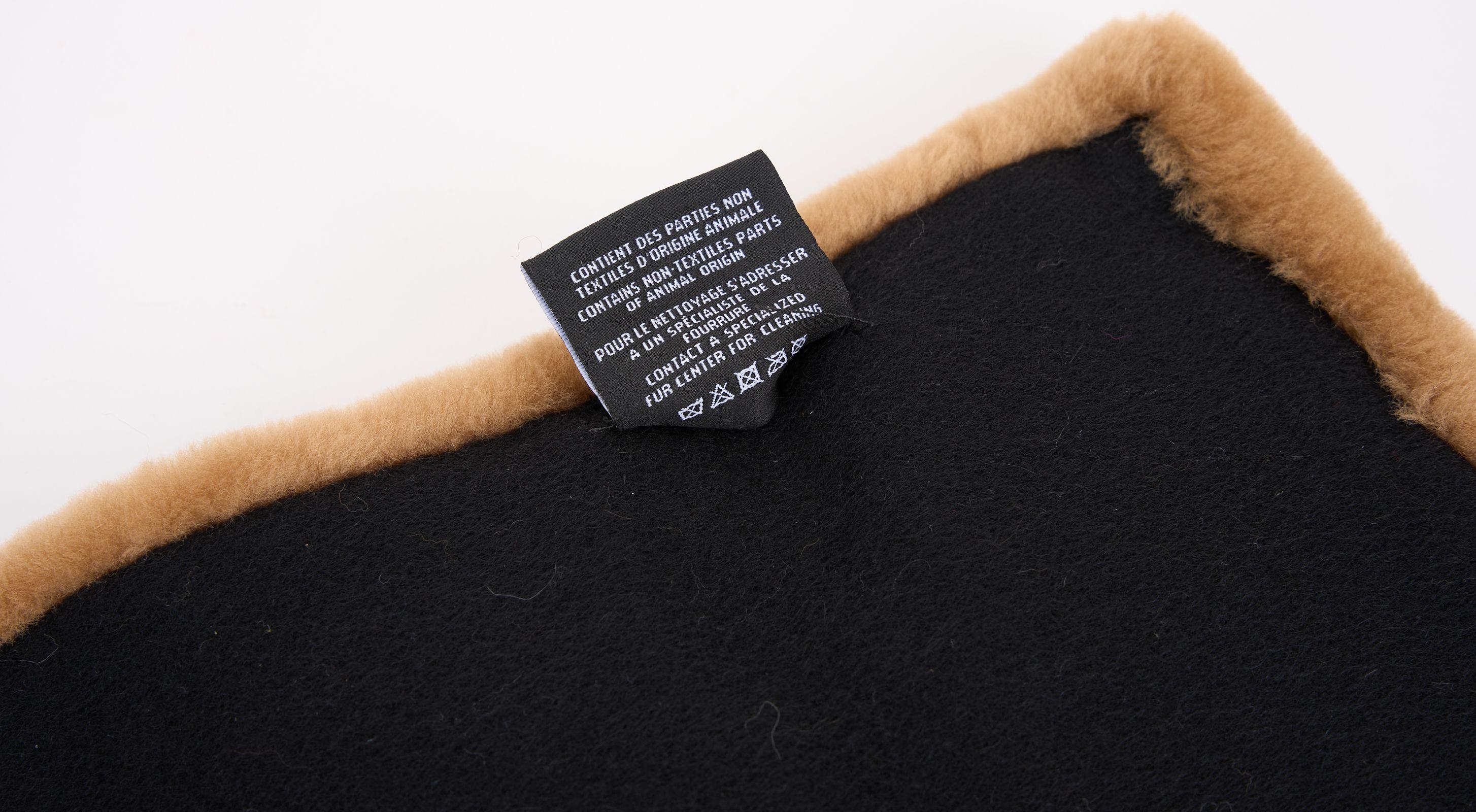 Women's Chanel Caramel Shearling Logo Scarf For Sale