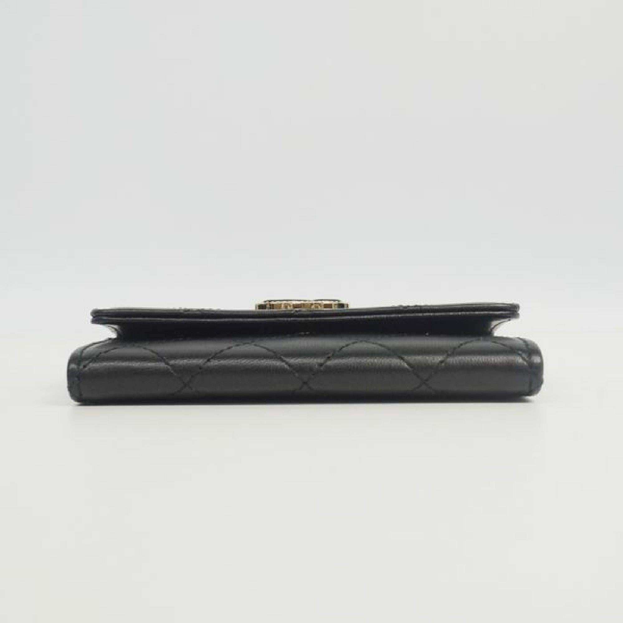 CHANEL card case matelasse coco mark Womens Pass Case black In Excellent Condition In Takamatsu-shi, JP