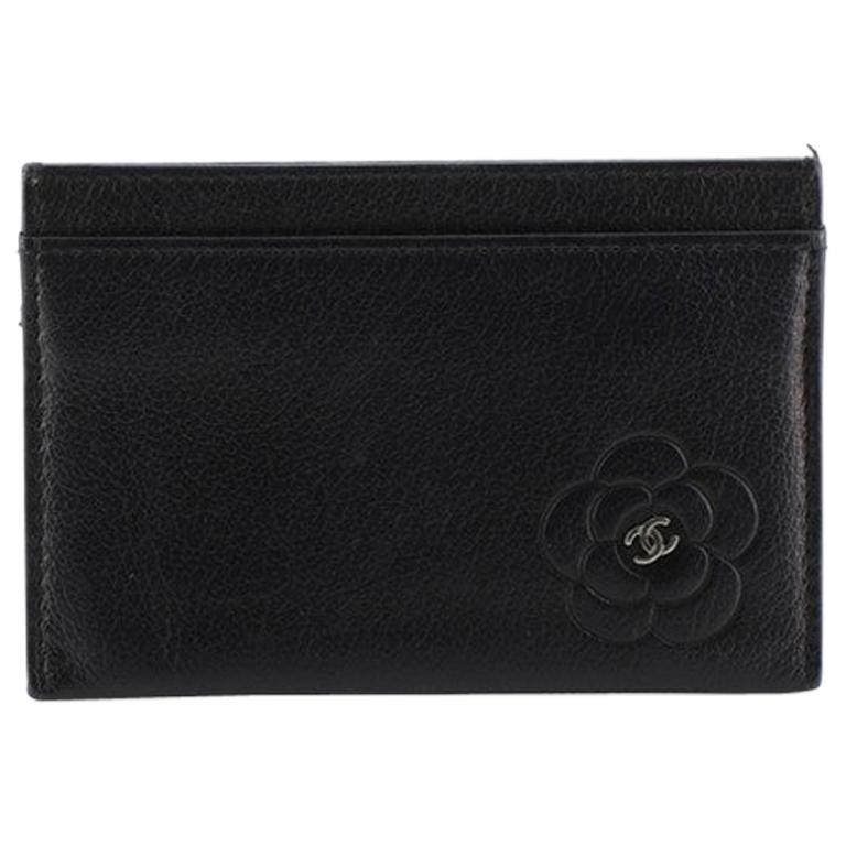Chanel Card Holder Camellia Leather at 1stDibs