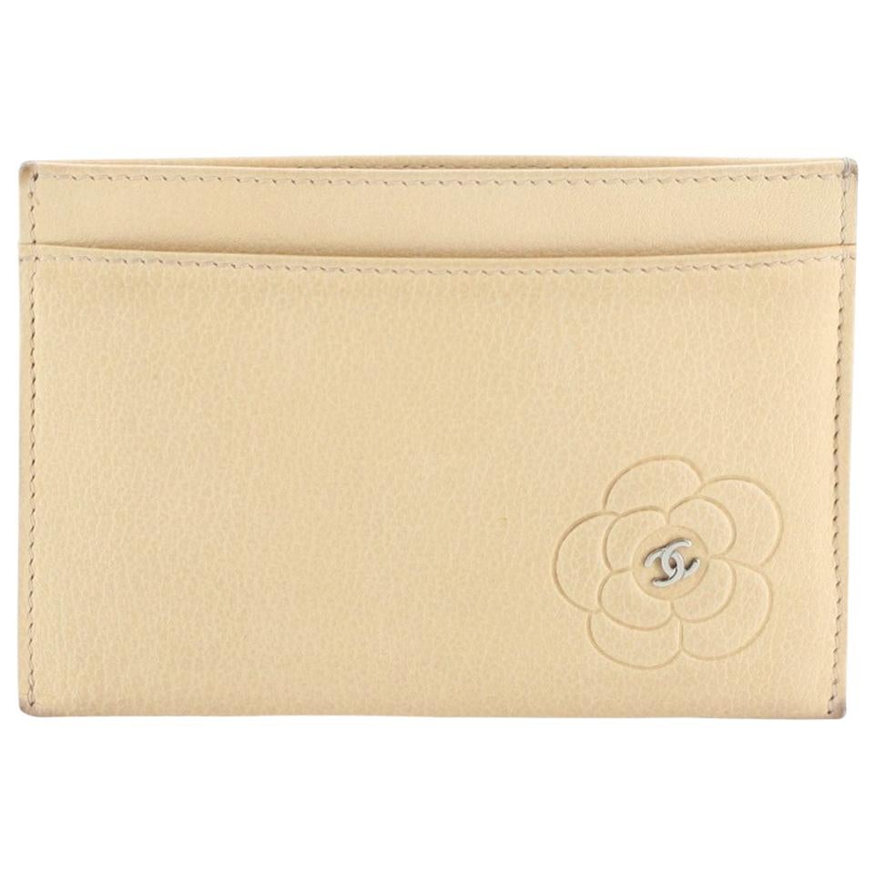 Chanel Card Holder Camellia Leather