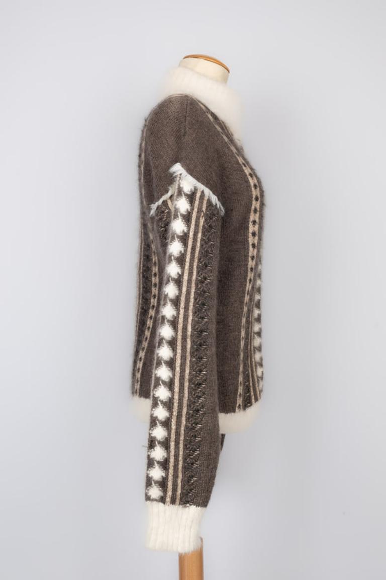 Chanel Cardigan of Mohair, Angora and Cashmere In Excellent Condition In SAINT-OUEN-SUR-SEINE, FR