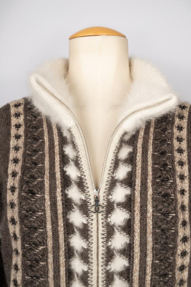 Chanel Strickjacke aus Mohair, Angora und Kaschmir im Angebot 1