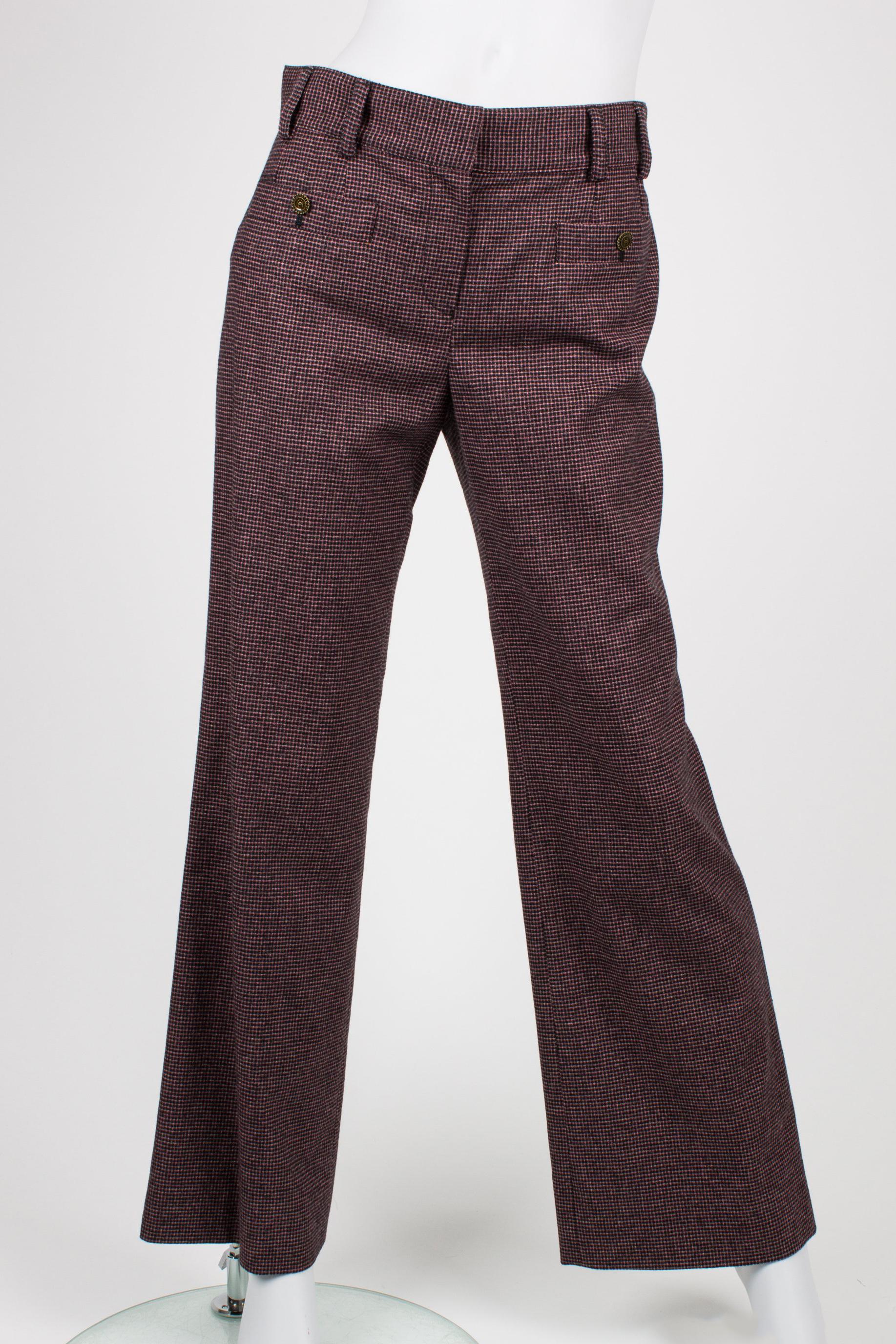 Black Chanel Cardigan/Top/Pants 3-pcs Suit - brown/pink For Sale